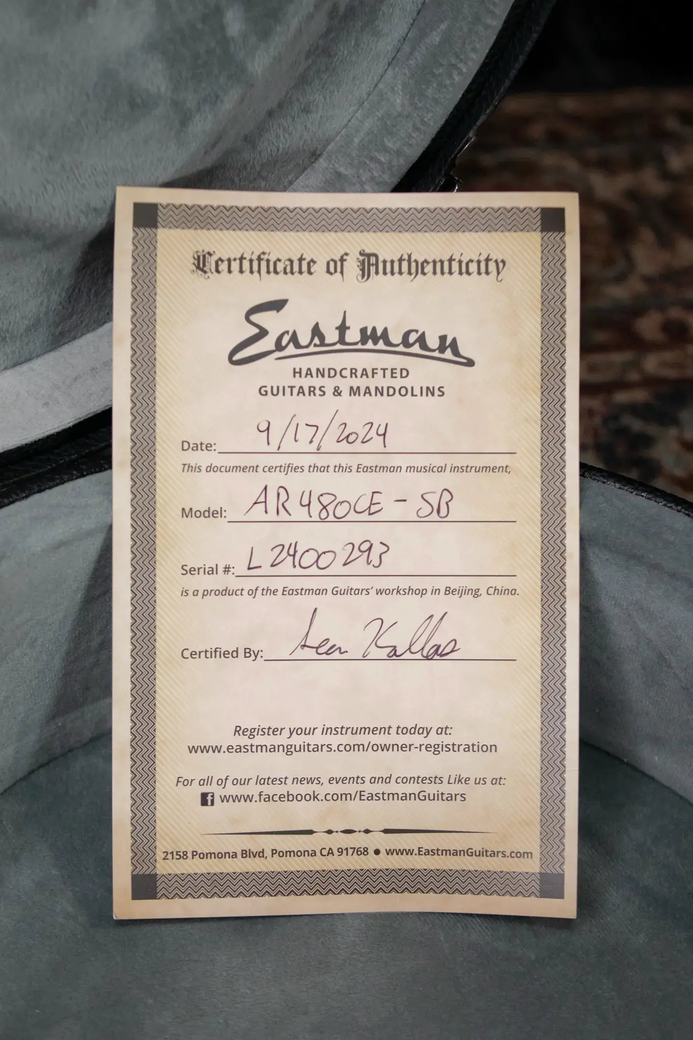 Eastman AR480CE-SB John Pisano 30th Anniversary Edition - Sunburst with Hardshell Case - Demo