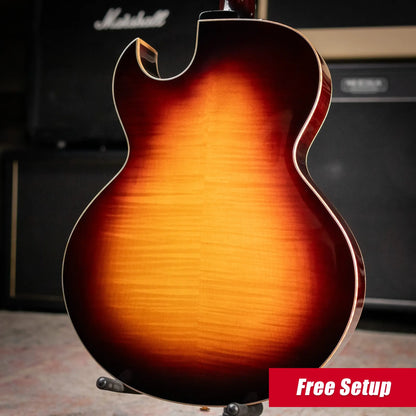 Eastman AR480CE-SB John Pisano Signature Archtop Hollowbody Electric Guitar - Sunburst with Hardshell Case