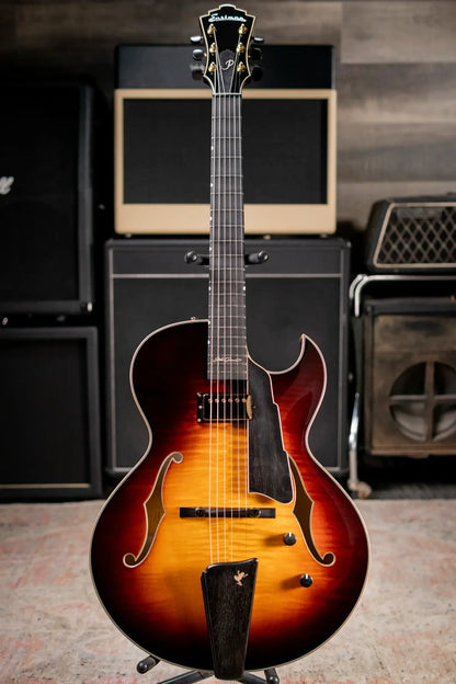 Eastman AR480CE-SB John Pisano Signature Archtop Hollowbody Electric Guitar - Sunburst with Hardshell Case