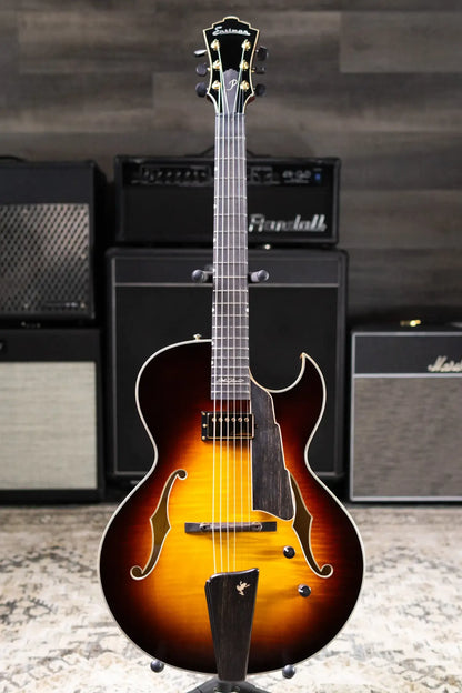 Eastman AR480CE-SB John Pisano Signature Archtop Hollowbody Electric Guitar - Sunburst with Hardshell Case