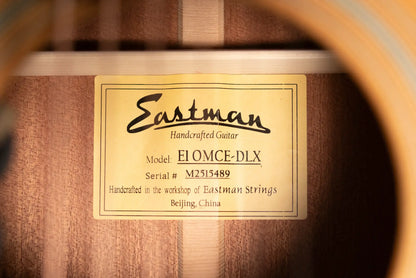 Eastman E1OMCE-DLX OM Acoustic/Electric Guitar with Gig Bag