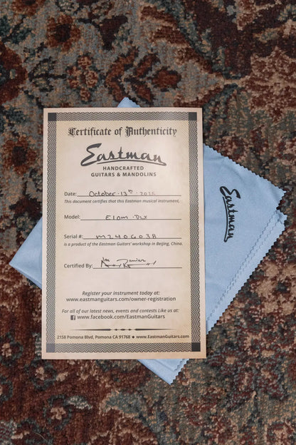 Eastman E1OM-DLX Acoustic/Electric Guitar with Gig Bag