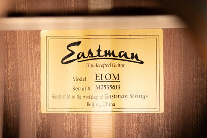 Eastman E1OM Orchestra Model Acoustic Guitar - Natural with Softshell Gig Bag