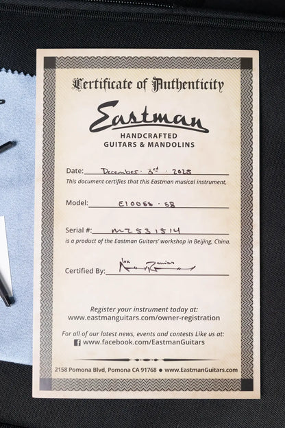 Eastman E1OOSS-SB Acoustic Guitar - Sunburst with Gig Bag