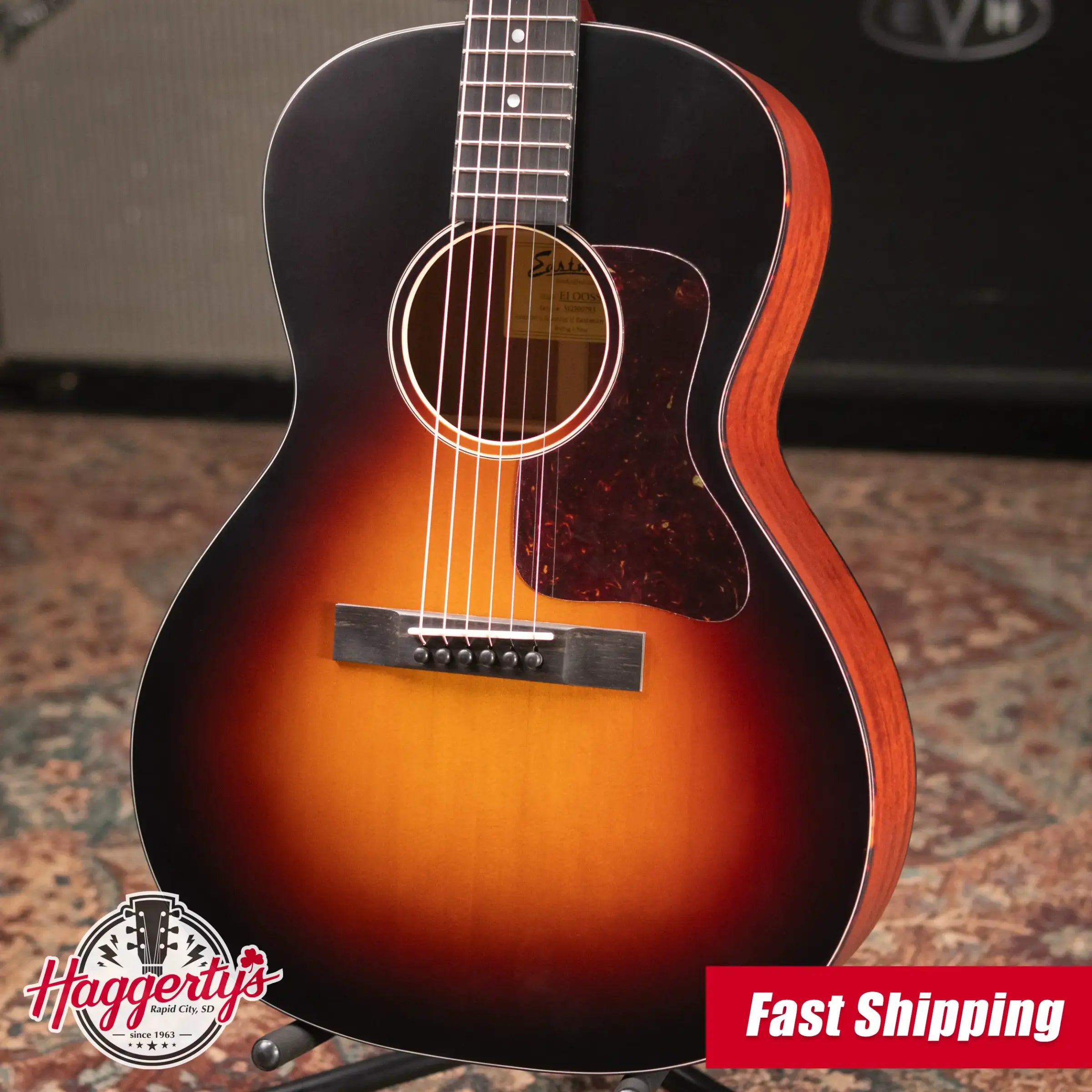 Eastman E1OOSS-SB Acoustic Guitar - Sunburst with Softshell Case