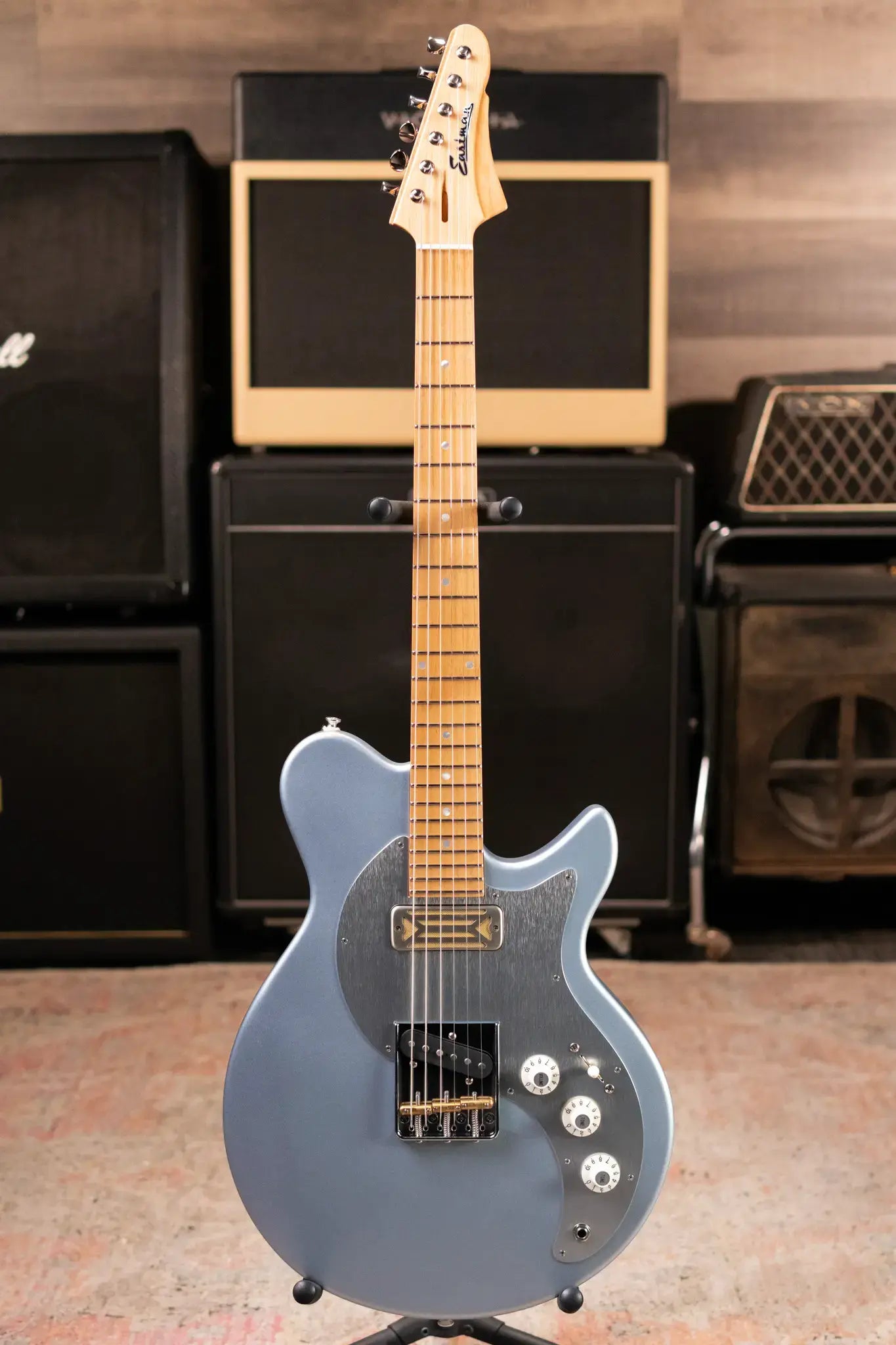 Eastman FT-SC'52-IBM FullerTone Series SC Electric Guitar - Ice Blue Metallic with Gig Bag