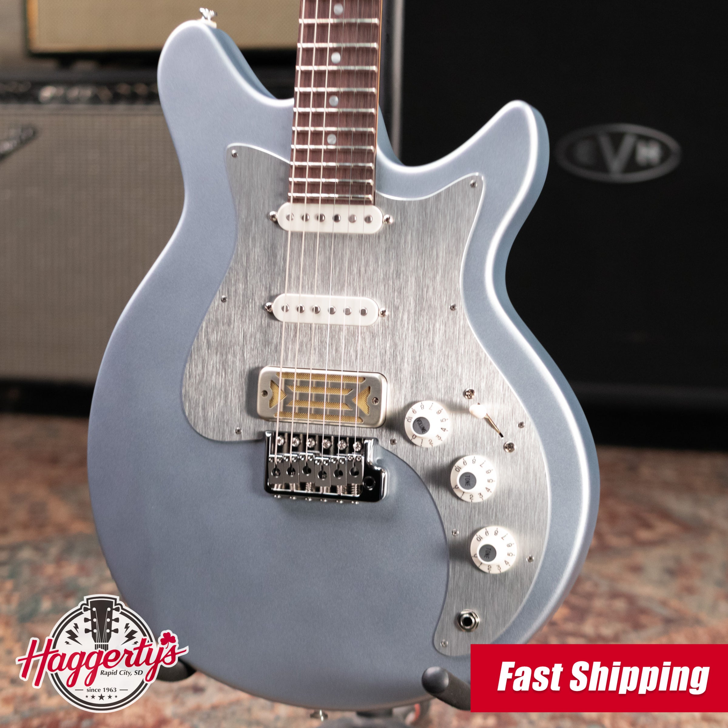 Eastman FullerTone DC'62 Electric Guitar - Ice Blue Metallic with Padded Gig Bag