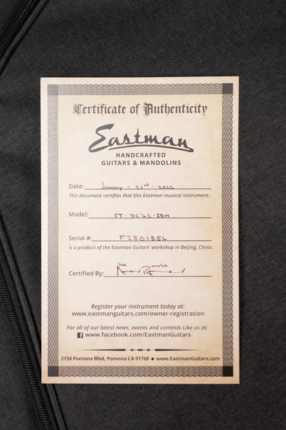 Eastman FullerTone DC'62 Electric Guitar - Ice Blue Metallic with Padded Gig Bag