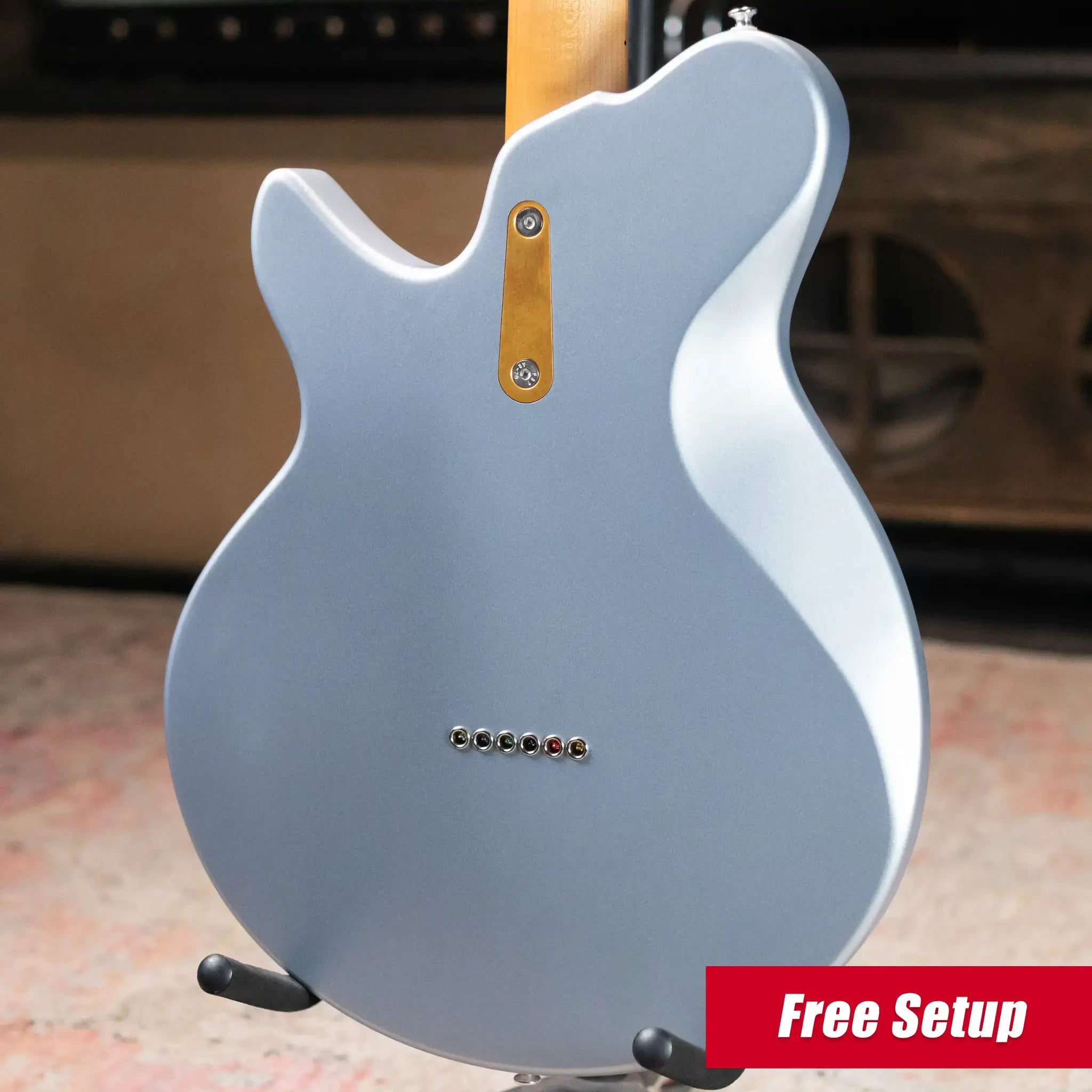 Eastman FullerTone Series SC Electric Guitar - Ice Blue Metallic with Padded Gig Bag