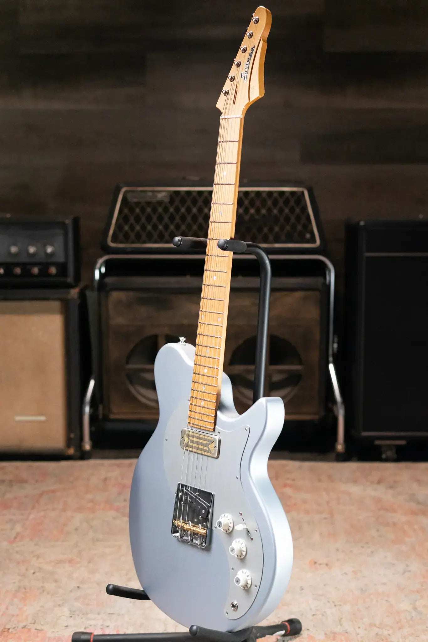 Eastman FullerTone Series SC Electric Guitar - Ice Blue Metallic with Padded Gig Bag