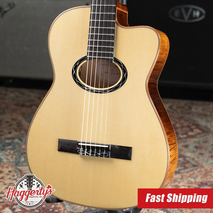Eastman John Buscarino Cabaret Nylon Acoustic/Electric Guitar - Natural with Hardshell Case