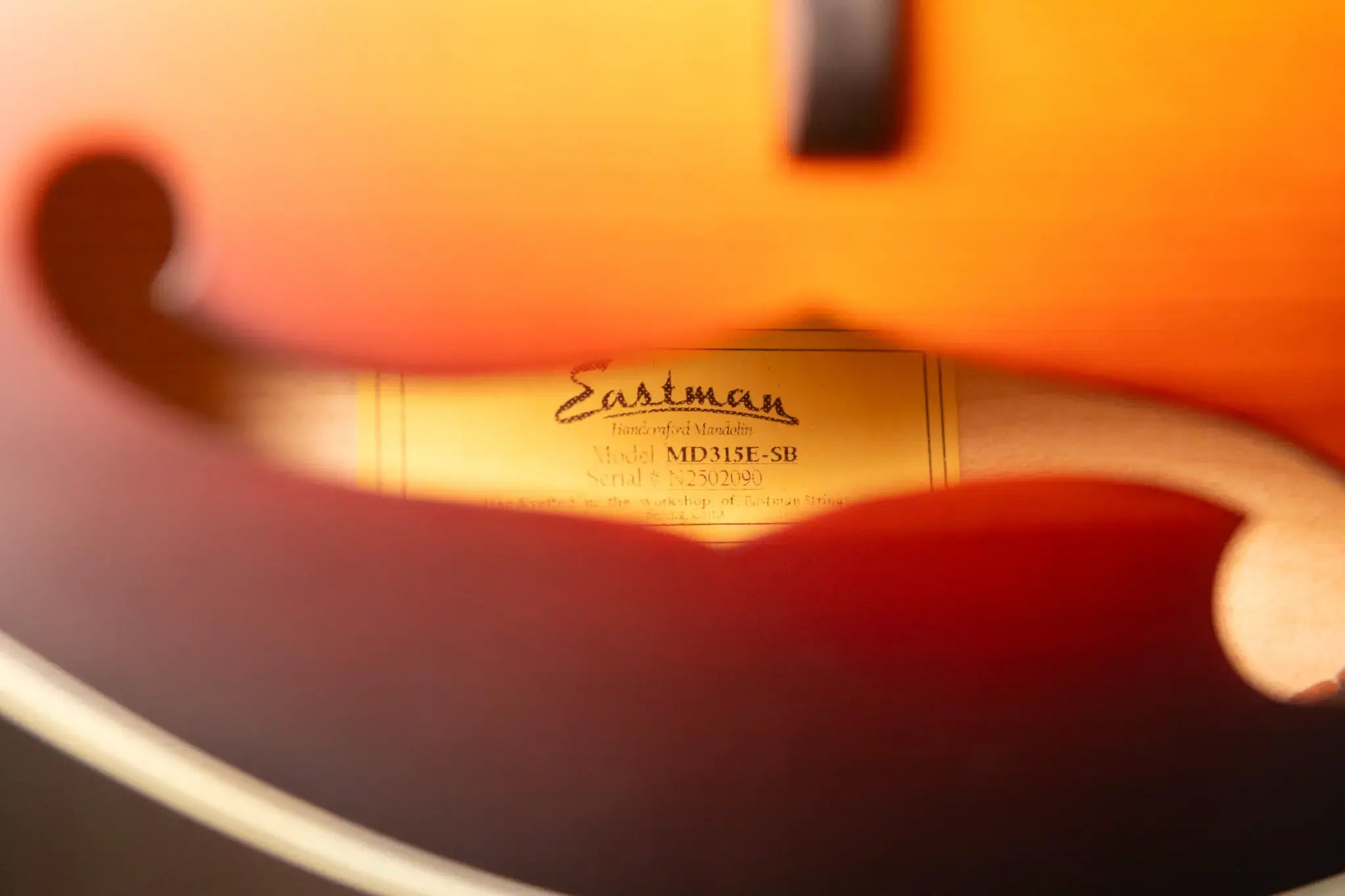 Eastman MD315E-SB F-Style Acoustic/Electric Mandolin - Sunburst with Gig Bag