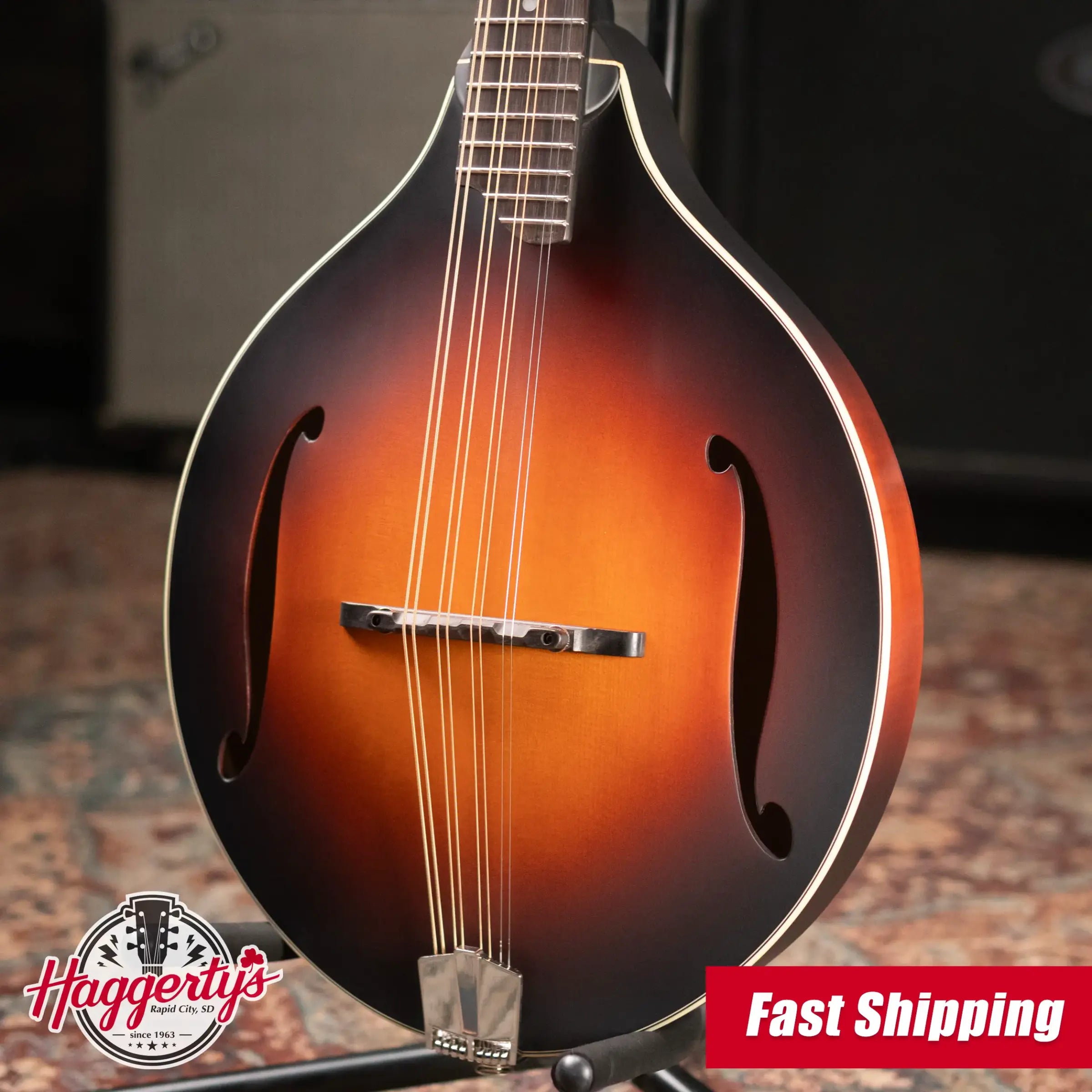 Eastman MDO305E-SB Octave Mandolin A-Style with K&K Pickup and Gig Bag