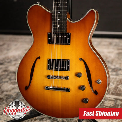 Eastman Romeo Semi-Hollow Electric Guitar - Goldburst with Hardshell Case