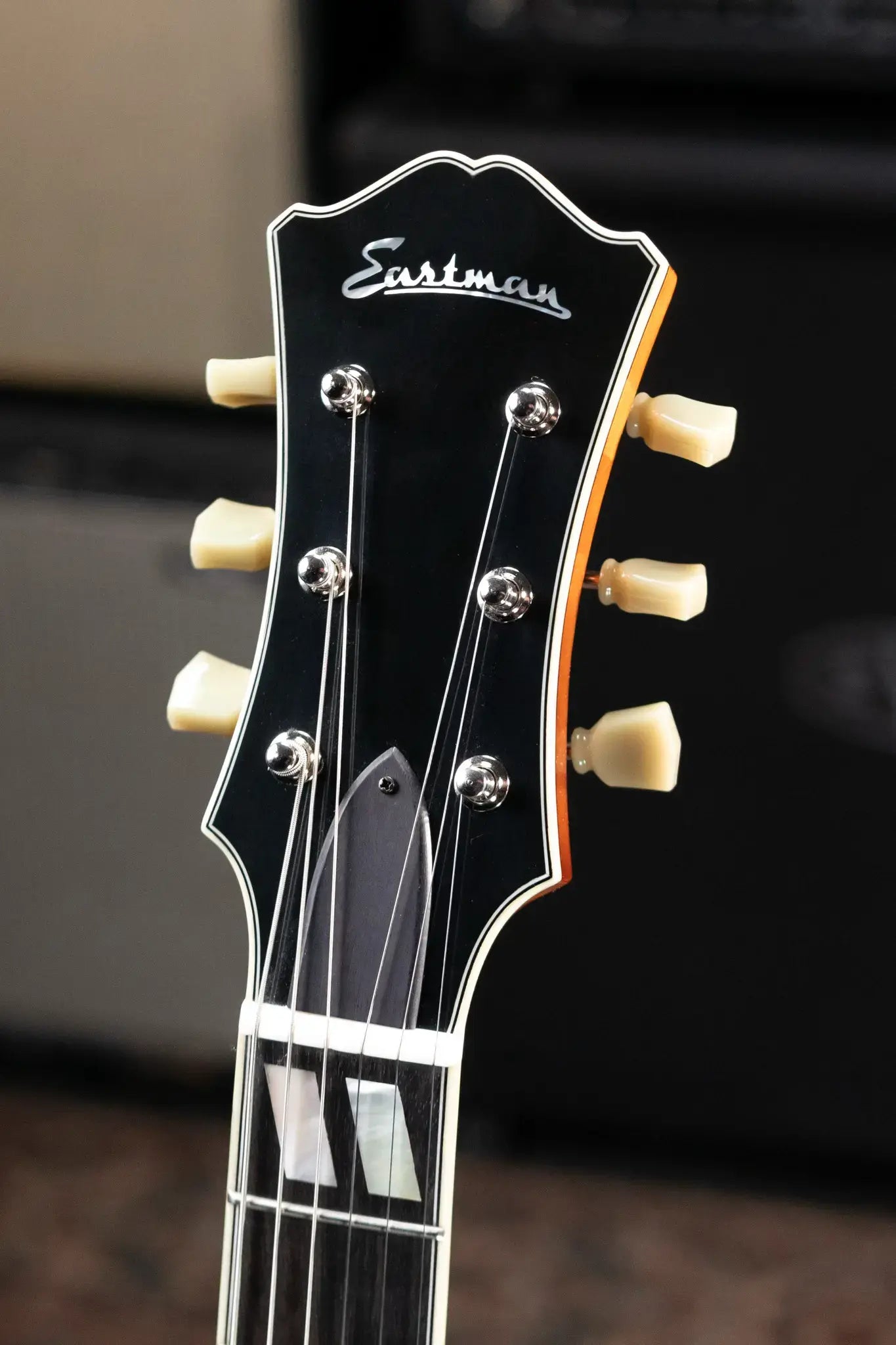 Eastman T486B-GB Thinline Semi-Hollow Electric Guitar - Goldburst with Hardshell Case