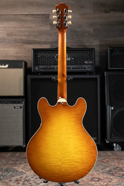 Eastman T486B-GB Thinline Semi-Hollow Electric Guitar - Goldburst with Hardshell Case