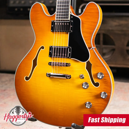 Eastman T486-GB 16" Thinline Electric Guitar - Goldburst with Hardshell Case