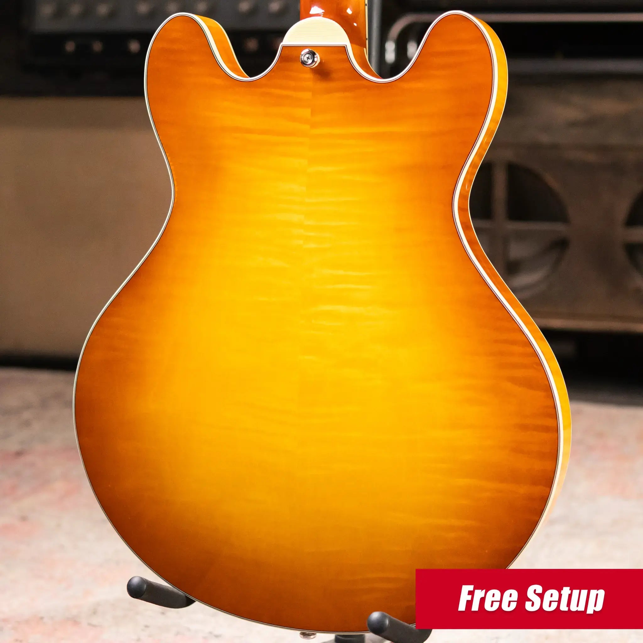 Eastman T486-GB 16" Thinline Electric Guitar - Goldburst with Hardshell Case