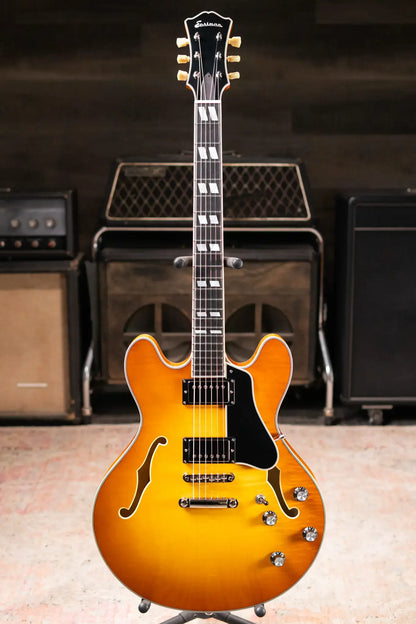 Eastman T486-GB 16" Thinline Electric Guitar - Goldburst with Hardshell Case