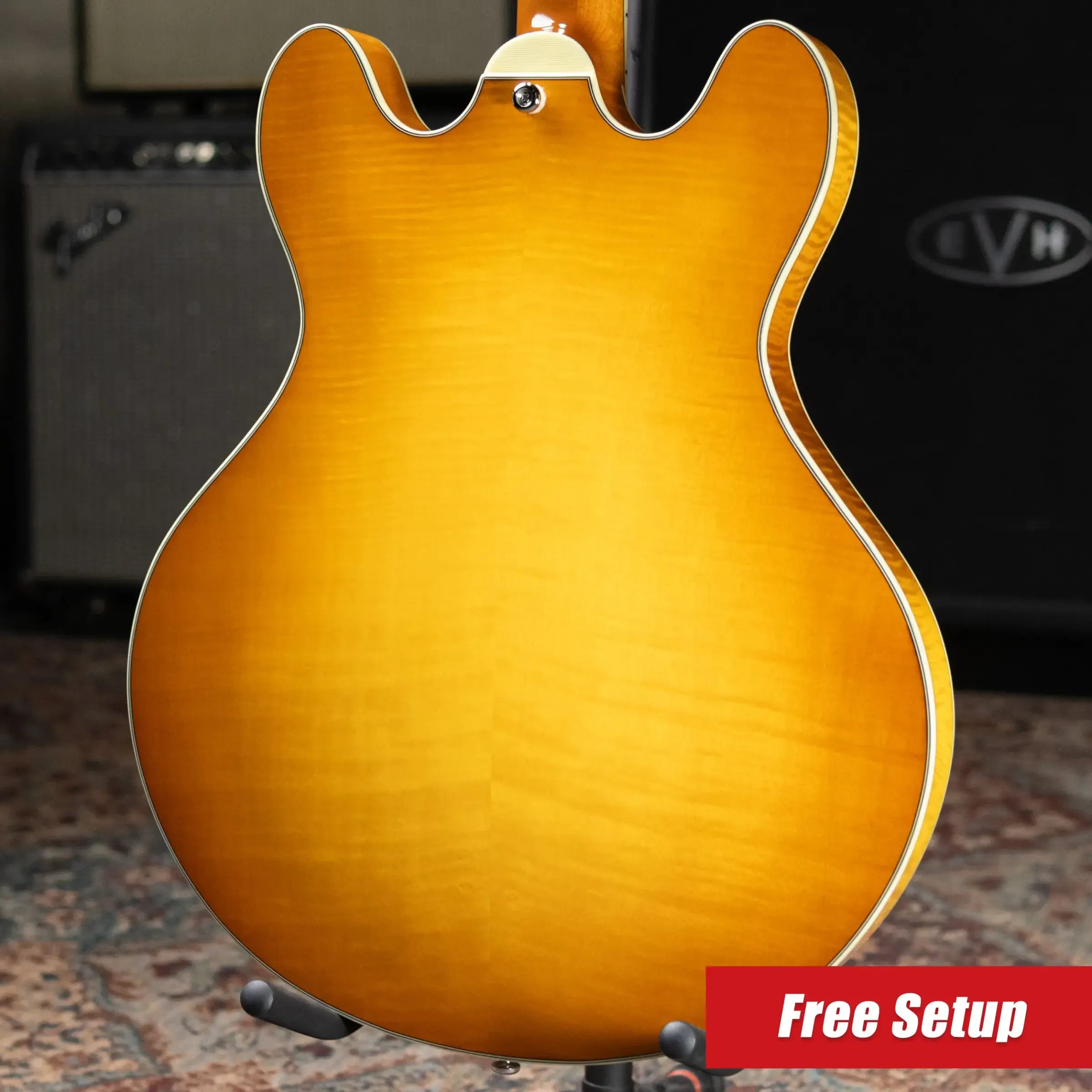Eastman T486-GB 16" Thinline Electric Guitar - Goldburst with Hardshell Case