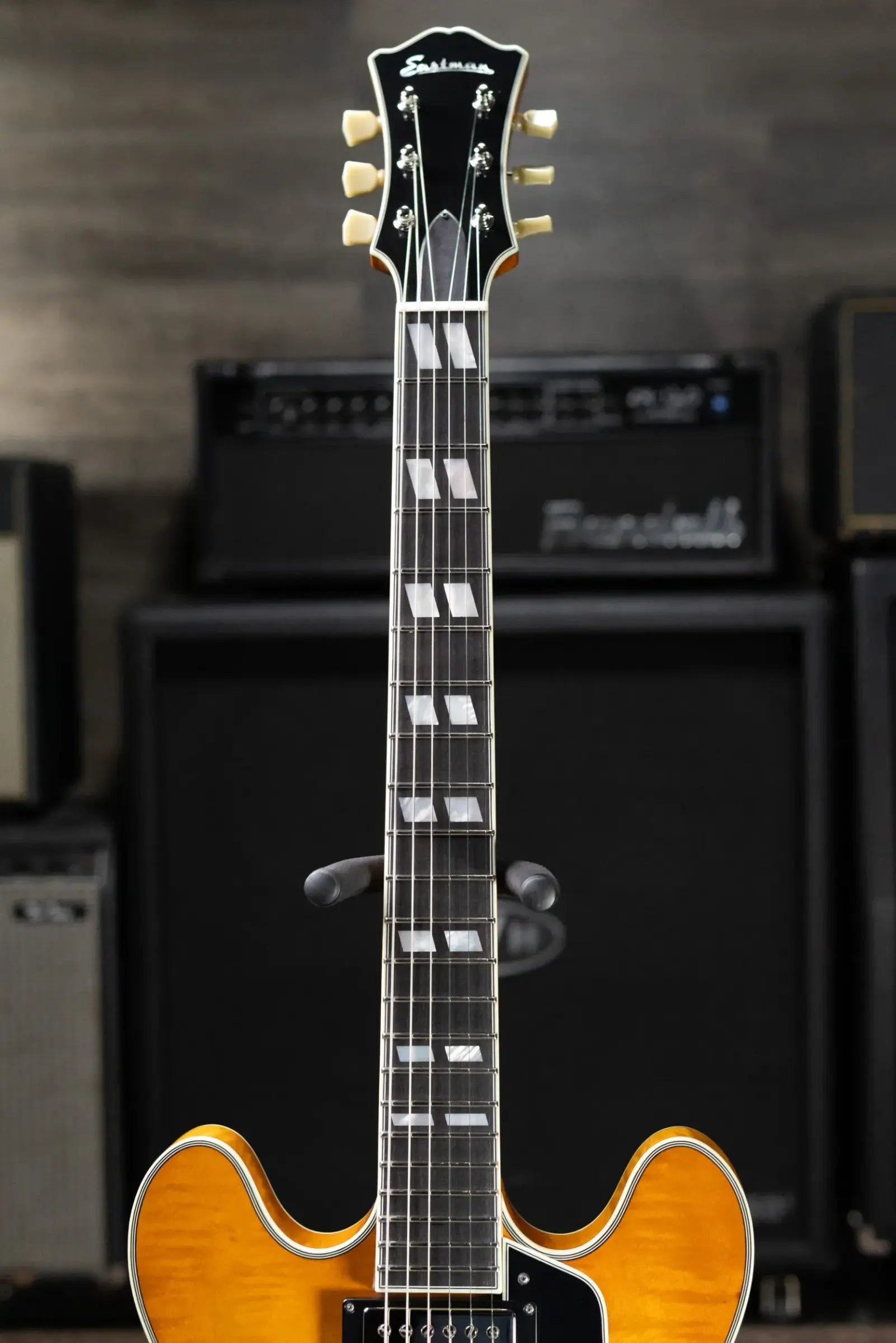 Eastman T486-GB 16" Thinline Electric Guitar - Goldburst with Hardshell Case