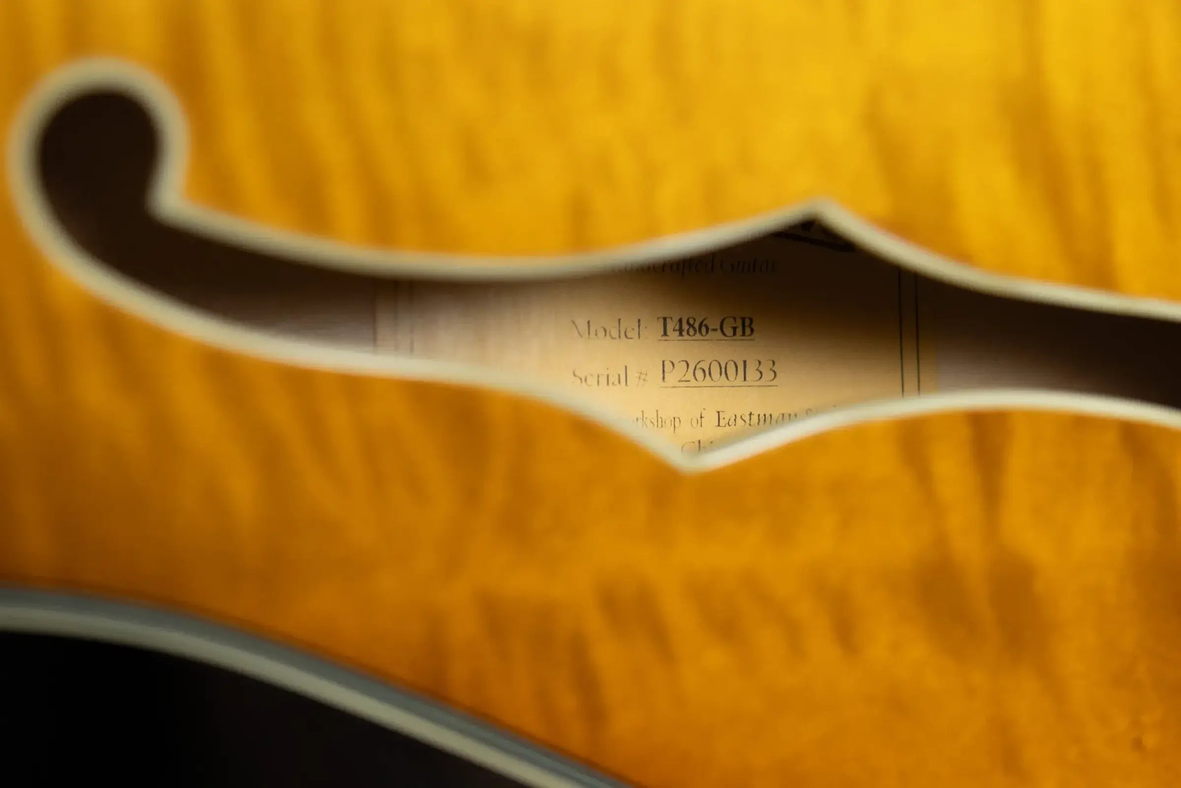 Eastman T486-GB 16" Thinline Electric Guitar - Goldburst with Hardshell Case