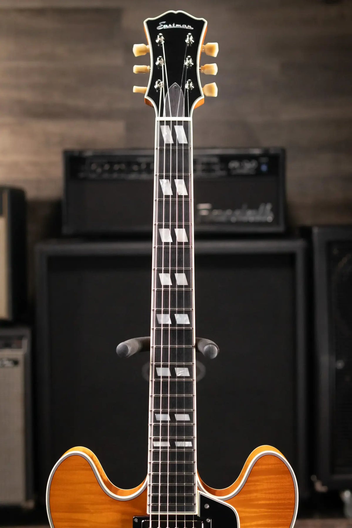 Eastman T486-GB Thinline Semi-hollowbody Electric Guitar - Goldburst with Hardshell Case