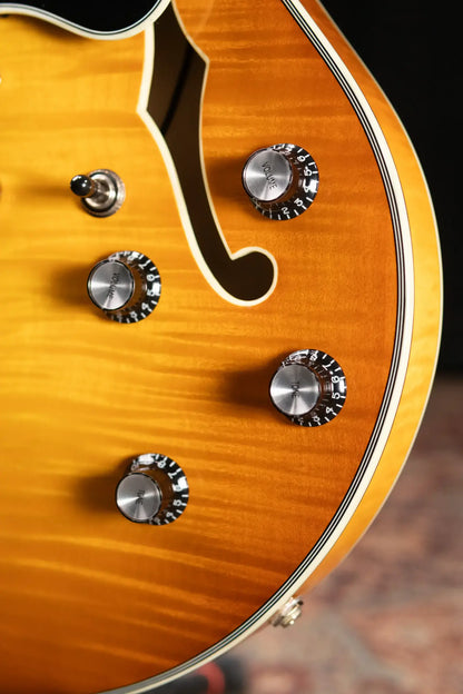 Eastman T486-GB Thinline Semi-hollowbody Electric Guitar - Goldburst with Hardshell Case