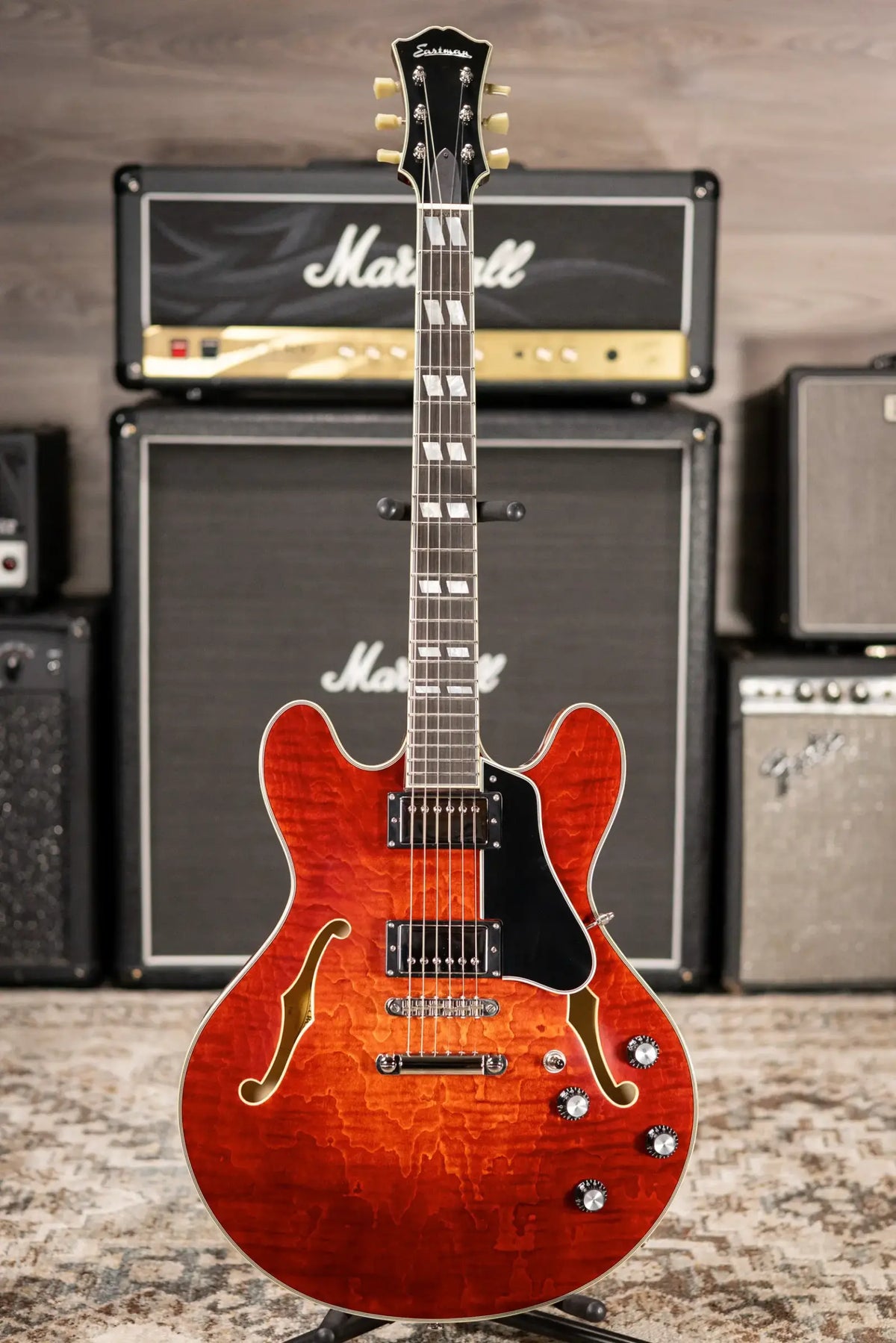 Eastman T486 Thinline Semi-Hollow Electric Guitar - Classic with Hardshell Case