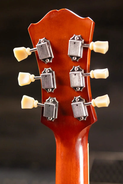 Eastman T64/V-GB Hollow Body Thinline Electric Guitar with Bigsby - Antique Goldburst with Hardshell Case