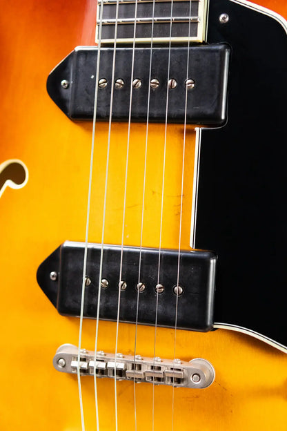 Eastman T64/V-GB Hollow Body Thinline Electric Guitar with Bigsby - Antique Goldburst with Hardshell Case