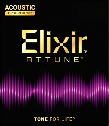 Elixir Attune Acoustic Phosphor Bronze Guitar Strings Custom Light (.011-.052)