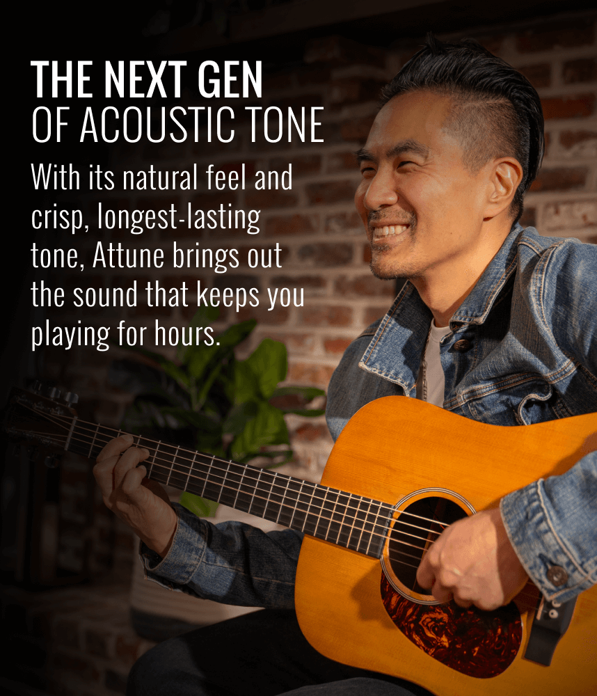 Elixir Attune Acoustic Phosphor Bronze Guitar Strings Custom Light (.011-.052)