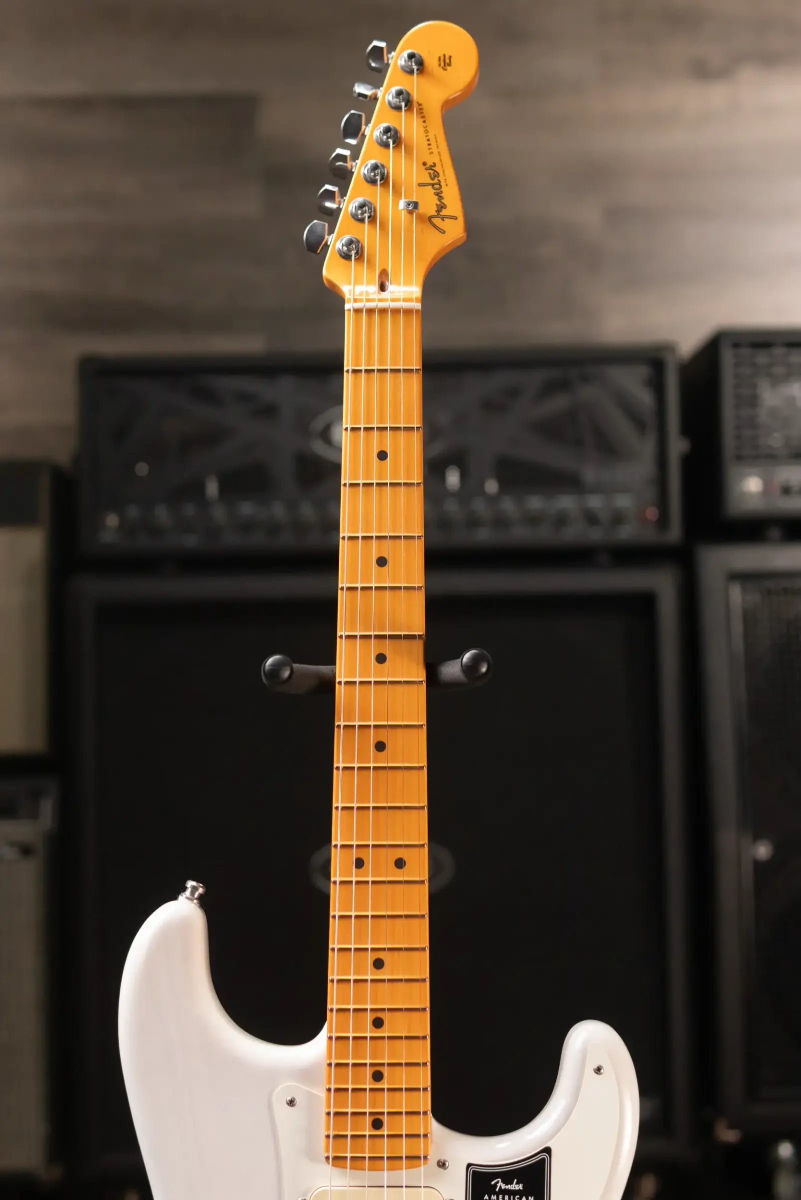 Fender American Ultra Luxe '50s Stratocaster Electric Guitar - White Blonde with Deluxe Hardshell Case