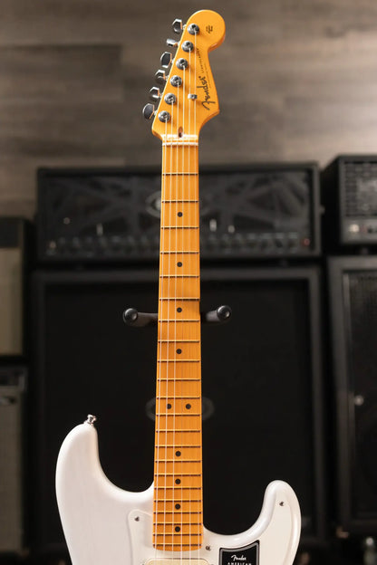 Fender American Ultra Luxe '50s Stratocaster Electric Guitar - White Blonde with Deluxe Hardshell Case