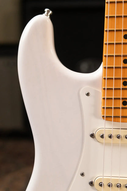 Fender American Ultra Luxe '50s Stratocaster Electric Guitar - White Blonde with Deluxe Hardshell Case