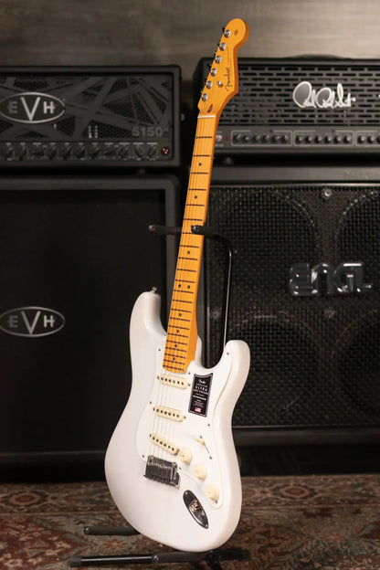 Fender American Ultra Luxe '50s Stratocaster Electric Guitar - White Blonde with Deluxe Hardshell Case