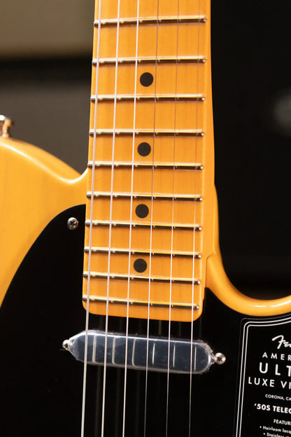 Fender American Ultra Luxe '50s Telecaster Electric Guitar - Butterscotch Blonde with Deluxe Hardshell Case
