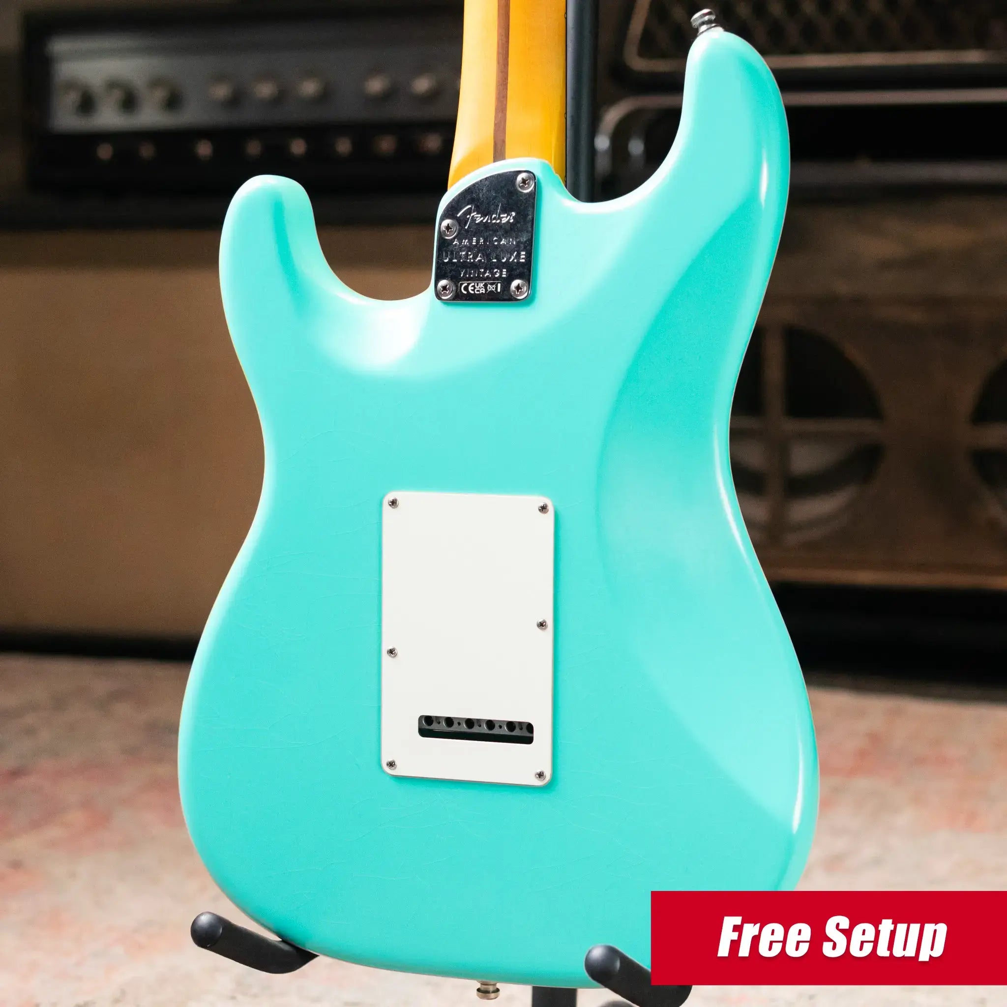 Fender American Ultra Luxe '60s Stratocaster HSS, Rosewood Fingerboard Electric Guitar - Sea Foam Green with Deluxe Hardshell Case