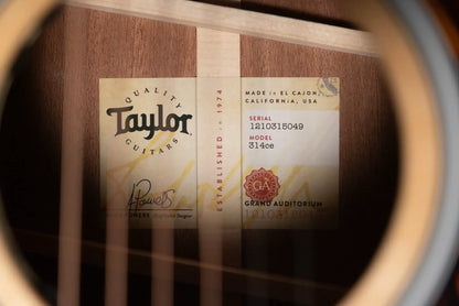 Taylor Next Generation 314ce Grand Auditorium Acoustic/Electric Guitar with Hardshell Case