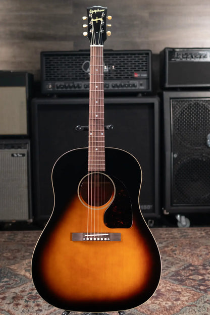 Epiphone 1942 Banner J-45 Reissue Acoustic/Electric Guitar - Vintage Sunburst with Hardshell Case
