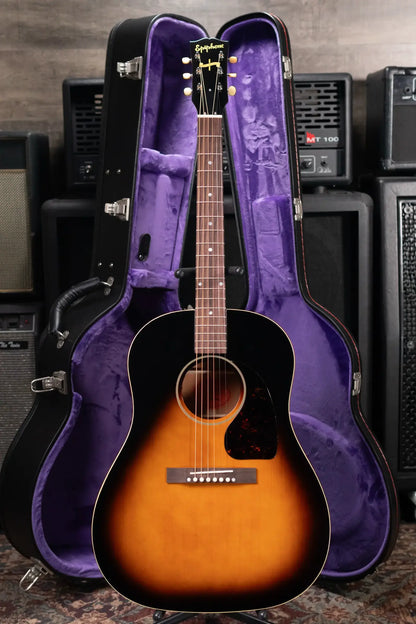 Epiphone 1942 Banner J-45 Reissue Acoustic/Electric Guitar - Vintage Sunburst with Hardshell Case