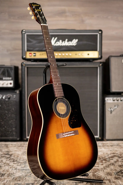 Epiphone 1942 Banner J-45 Reissue Acoustic/Electric Guitar - Vintage Sunburst with Hardshell Case