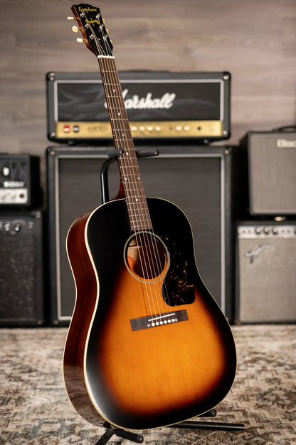 Epiphone 1942 Banner J-45 Reissue Acoustic-Electric Guitar - Vintage Sunburst with Hardshell Case