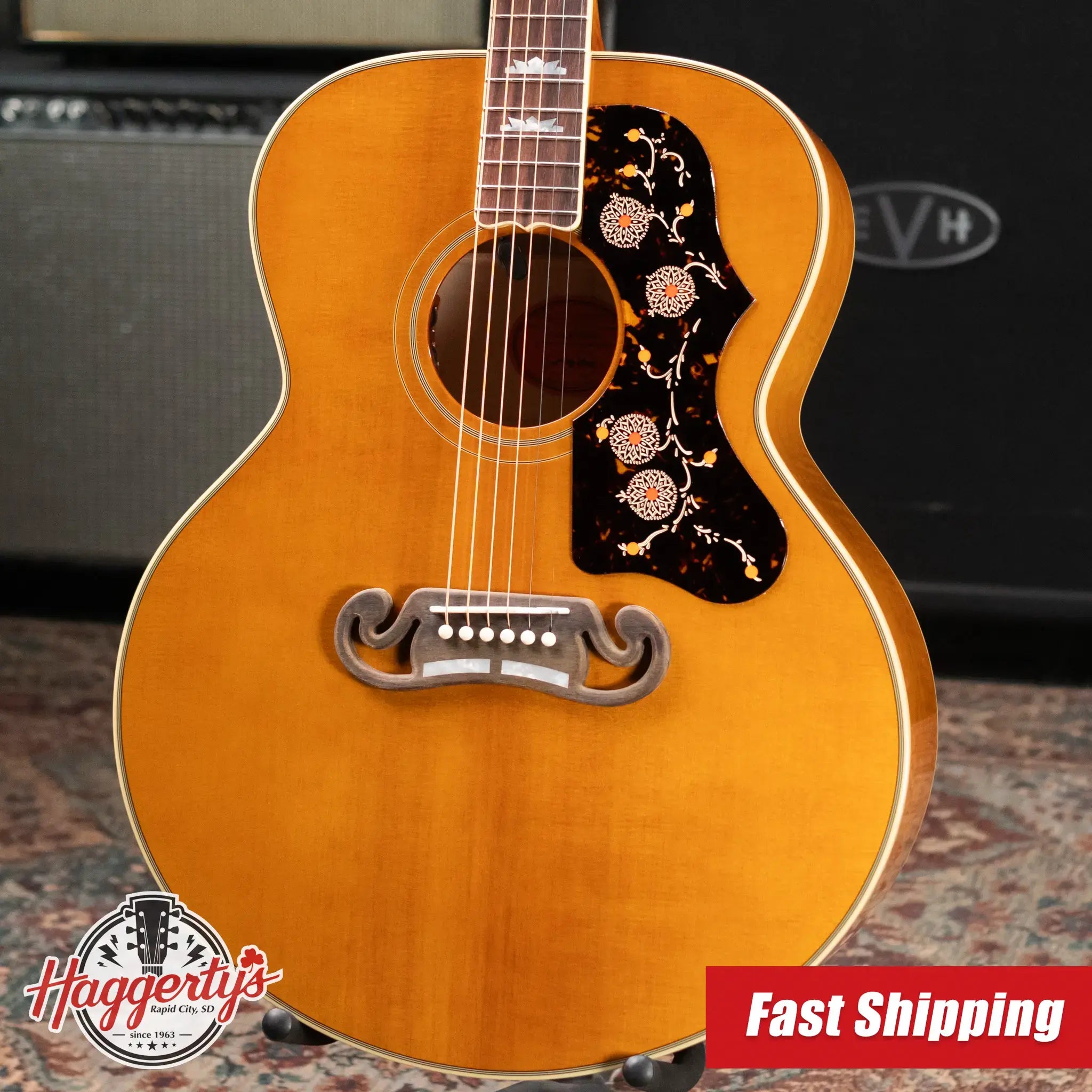 Epiphone 1957 SJ-200 Reissue Acoustic/Electric Guitar - Antique Natural with Hardshell Case