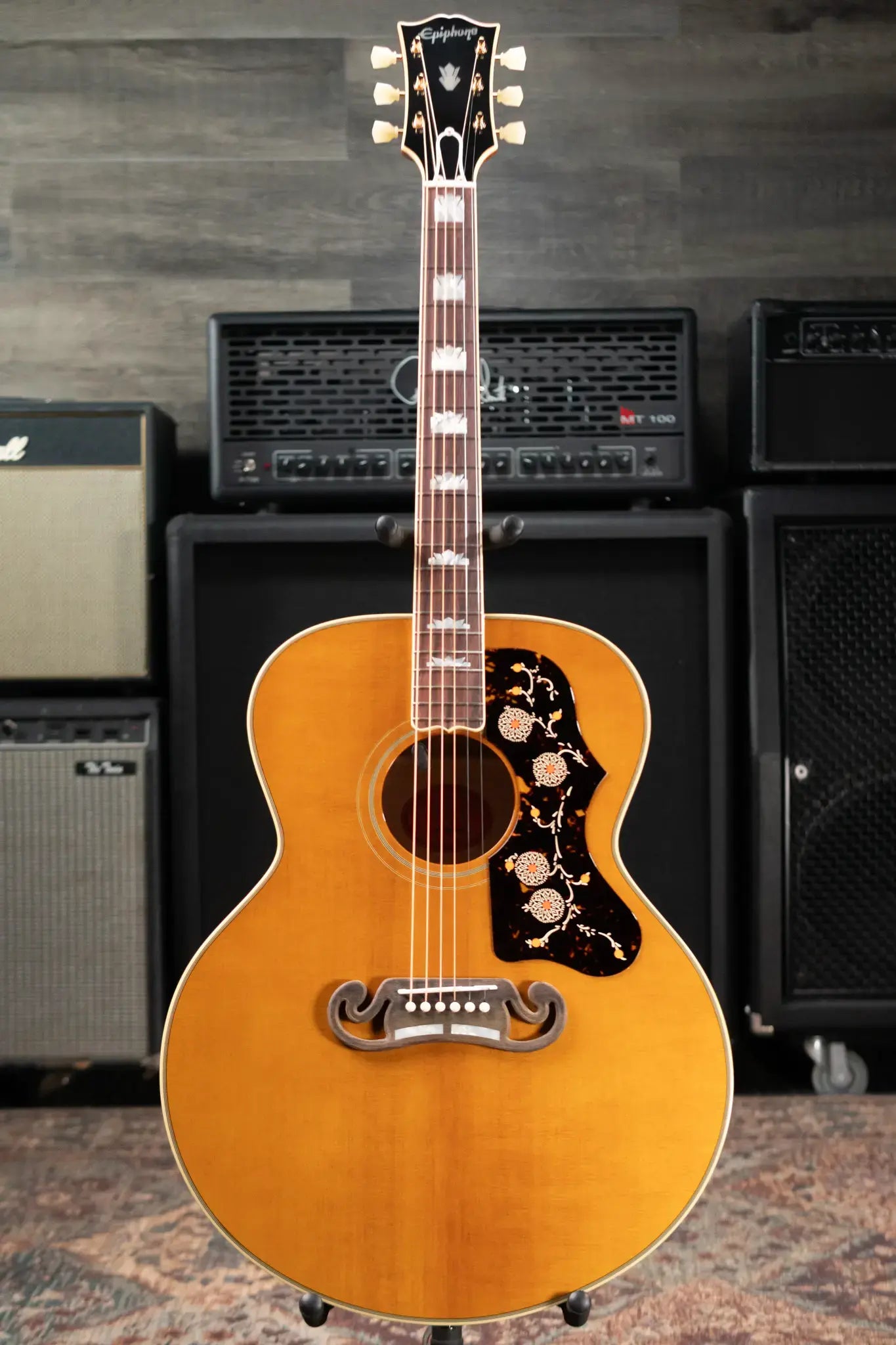 Epiphone 1957 SJ-200 Reissue Acoustic/Electric Guitar - Antique Natural with Hardshell Case