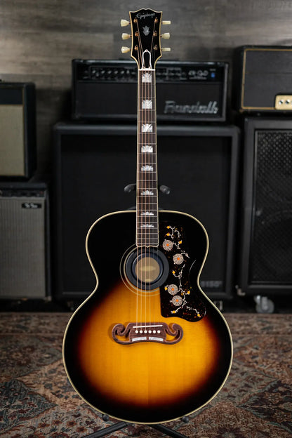 Epiphone 1957 SJ-200 Reissue Acoustic/Electric Guitar - Vintage Sunburst with Hardshell Case