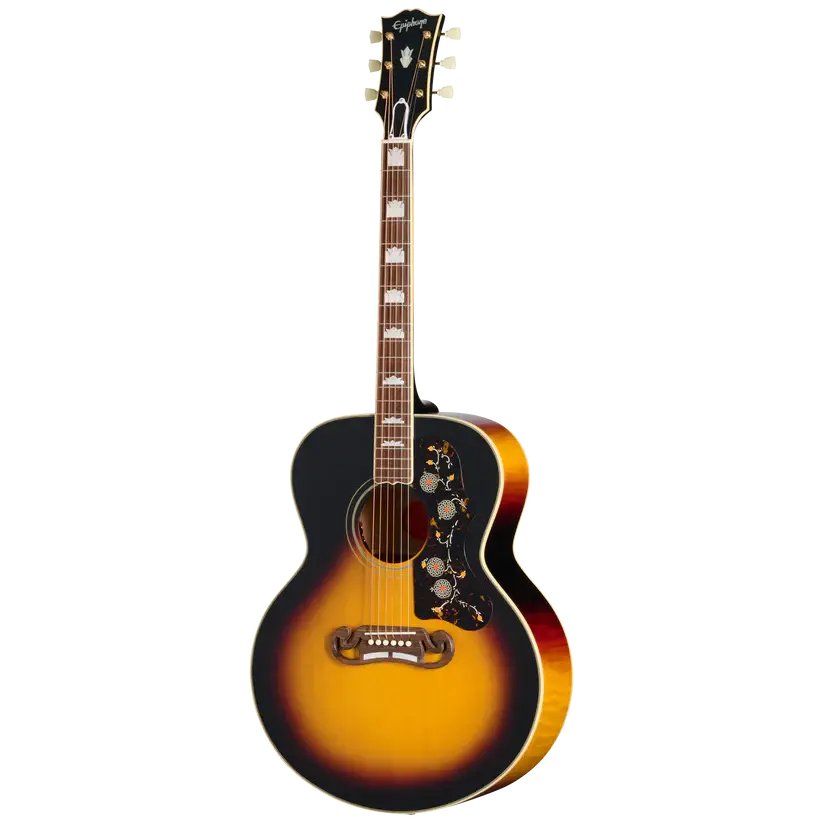 Epiphone 1957 SJ-200 Reissue Jumbo Acoustic/Electric Guitar - Vintage Sunburst with Hardshell Case