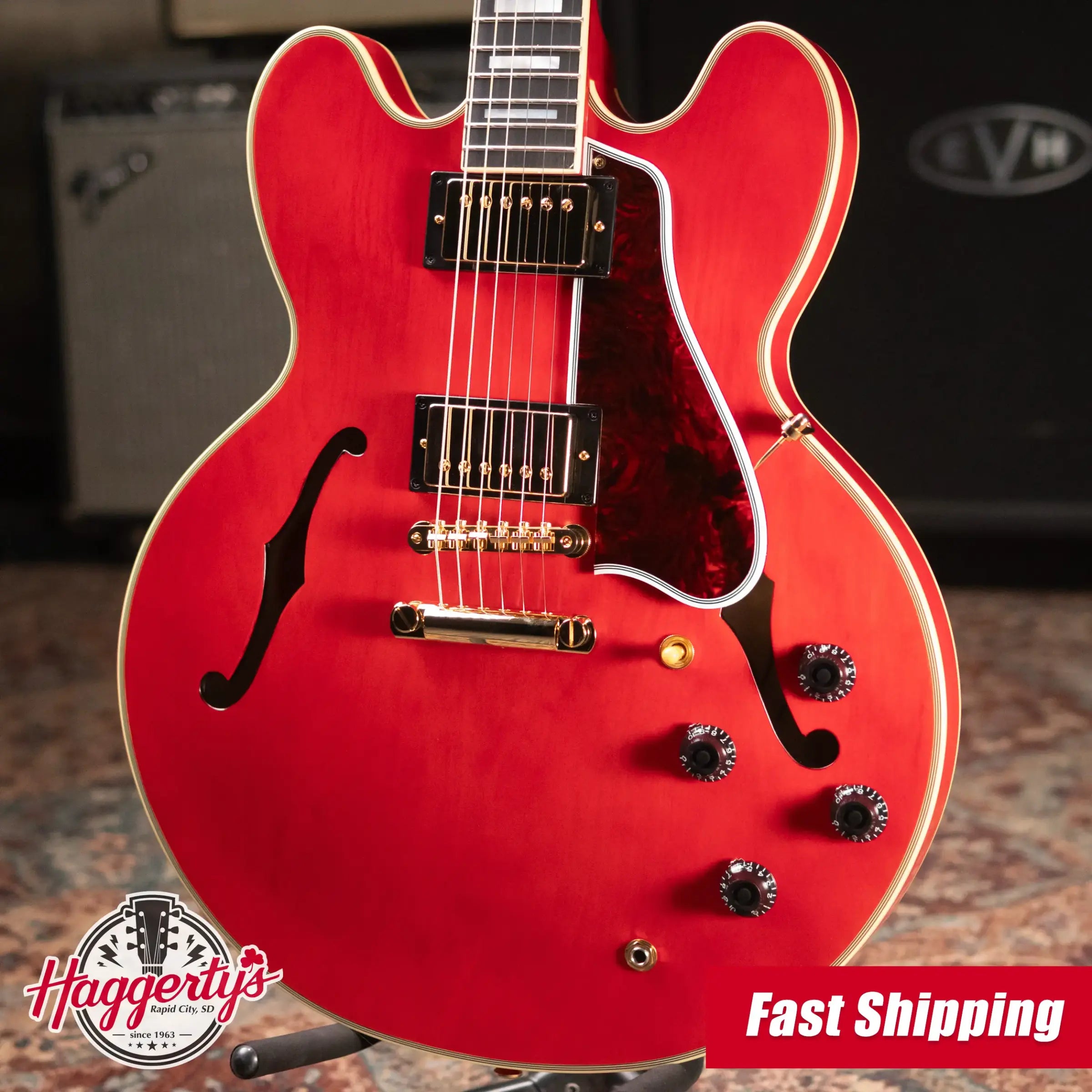 Epiphone 1959 ES-355 Semi-Hollow Electric Guitar - Cherry Red with Hardshell Case