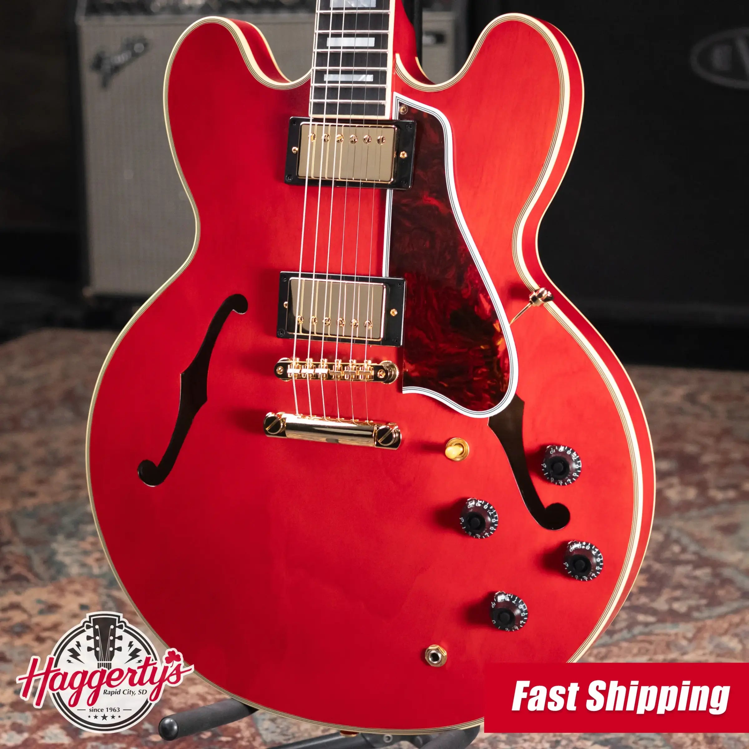 Epiphone 1959 ES-355 Semi-Hollow Electric Guitar - Cherry Red with Hardshell Case